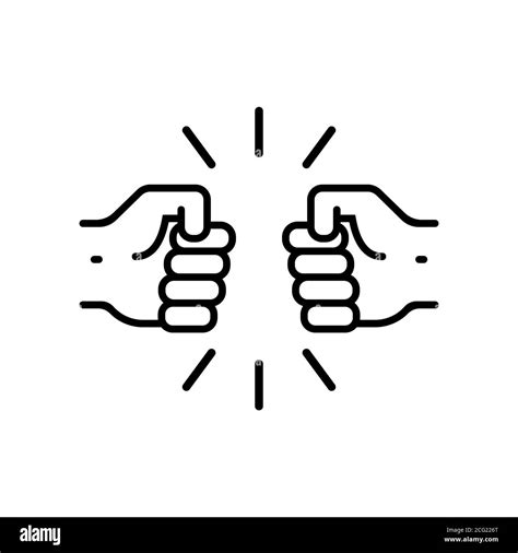 Fist Bump Icon Relationship Concept Vector On Isolated White