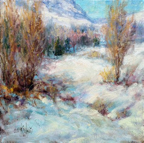 Winter Meadow 11x11 Oc Eric Wallis 2012 Art Painting Landscape