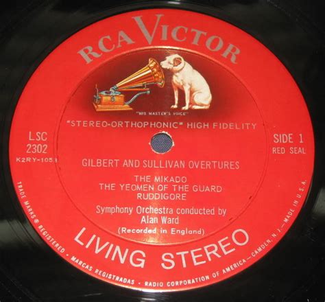 Gilbert And Sullivan Overtures Rca Lsc 2302 Lp 1959 Recordrome