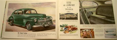 1946 Mercury Sedan Coupe Convertible Wagon Dutch Text Sales Brochure