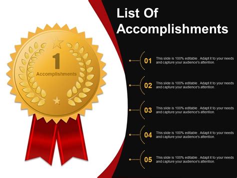 List Of Accomplishments Powerpoint Graphics Powerpoint Presentation