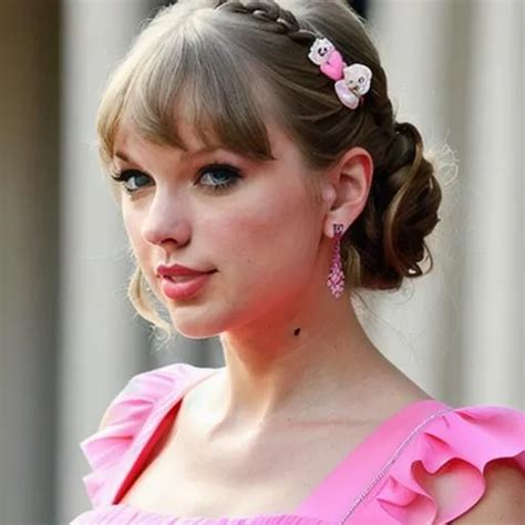 Taylor Swift Kawaii Cute Hairpin Pink Dress Spri Openart