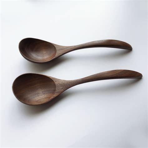 Large Wooden Soup Spoon Curved Handle Spoon Breakfast Cereal Spoon Eco Friendly Wood Bowls