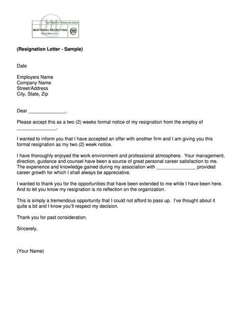Resignation Letter Fill In The Blank Airslate Signnow