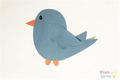 Easy Paper Bird Craft For Kids Free Template Mombrite