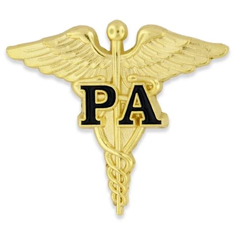 Pinmarts Physician Assistant Black Pa Gold Caduceus Lapel Pin
