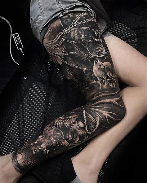 45 jaw dropping leg sleeve tattoos that will make you want one bored panda