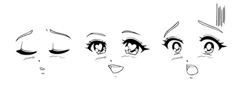 Conjunto De Caras De Anime Y Manga Diferentes Expresiones Illusration