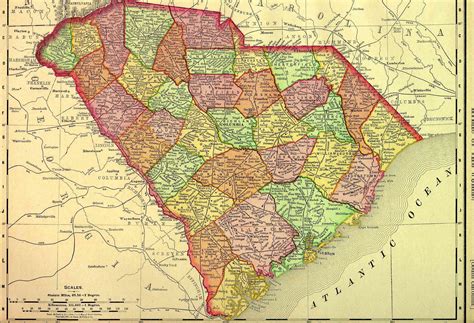Sc Counties South Carolina 1895 Map Addendum South Carolina Map
