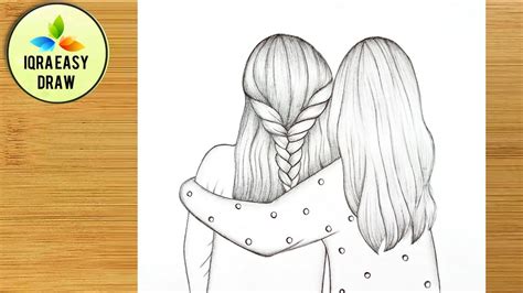 Pencil Drawing Of Two Sisters Step By Step For Beginners Sisters Drawing Pencil Sketch