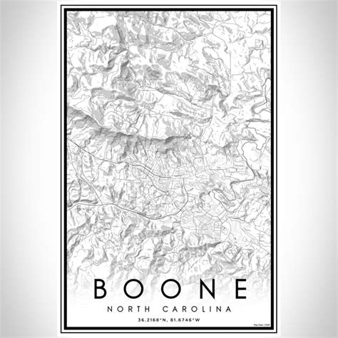 Boone North Carolina Map Print In Classic — Jace Maps