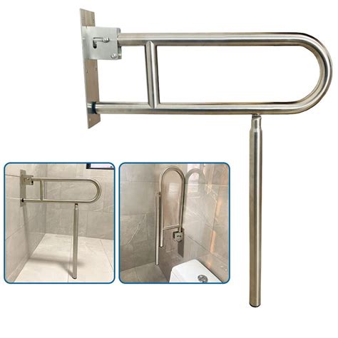 buy flip up grab bars for bathroom toilet rails handicap grab bars shower safety hand rails for