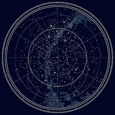 Northern Hemisphere Star Map Of Vector Constellations