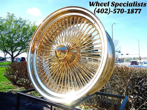 22 Inch All Gold Dayton Style 150 Spoke Wire Wheels New