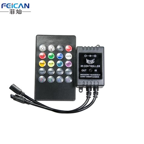 dc12 24v 2a ch ir 20keys music led controller sound activated controllers for 3528 5050 rgb led