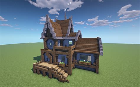 My First Attempt Of Rustic House Inspired By Grians Style Minecraft