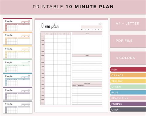 Printable 10 Minute Plan 10 Minute Planner Productivity Etsy España