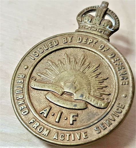 Ww1 The Australian Returned From Active Service Badge Medal Anzac Jb