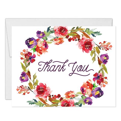 The following style note would work well when thanking the deceased's coworkers for. Purple Flowers Thank You Cards with Envelopes ( Pack of 25 ...