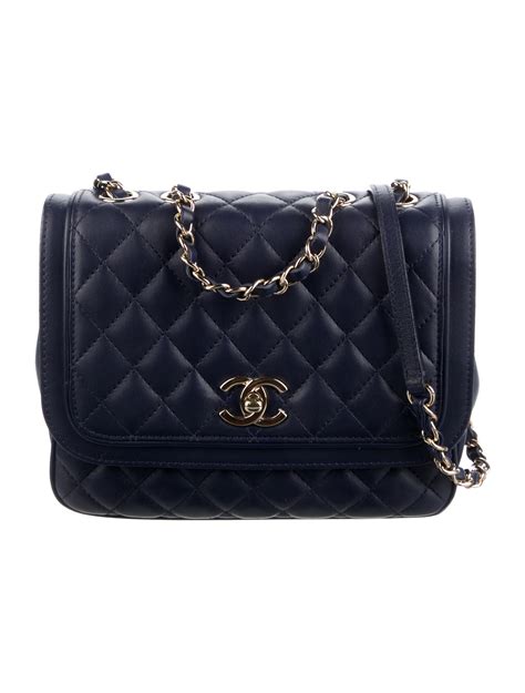 Chanel Chain Around Maxi Flap Bag Blue Shoulder Bags Handbags