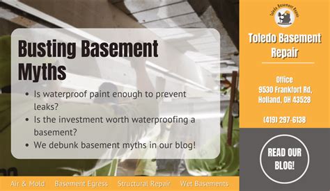 Busting Basement Myths Toledo Basement Repair