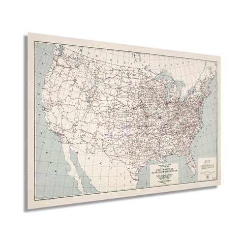 Buy Historix Vintage 1950 United States Map System Of Highways 24x36