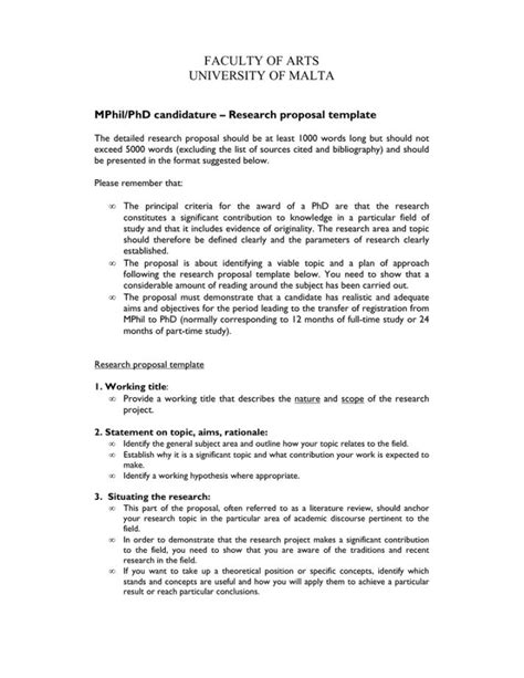 Phd Research Proposal Template Gambaran