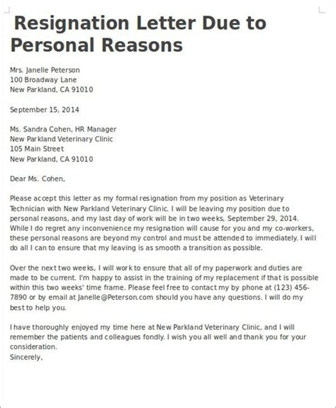 Cna Two Weeks Notice Letter Sample Resignation Letter