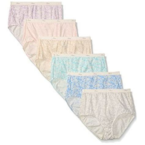 Hanes Womens Cotton No Ride Up Assorted Brief Panties 6 Pack