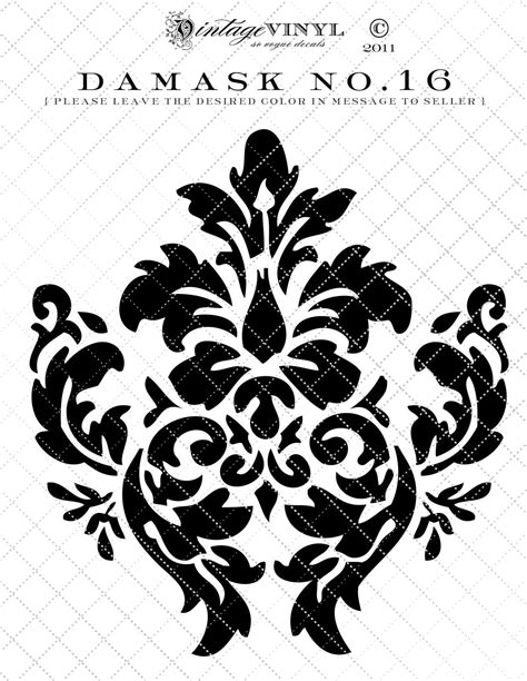 Damask No16 Vinyl Decal Or Stencil 6 To 23 By Vintagevinyldecals