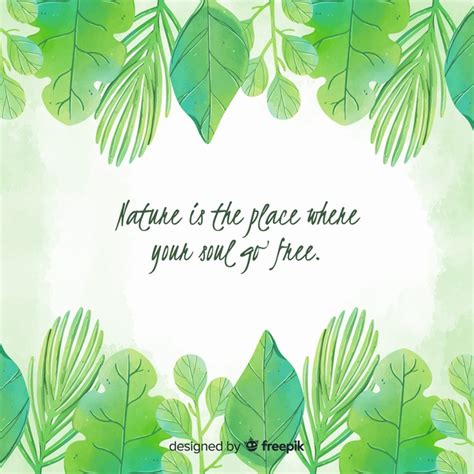Free Green Nature Background With Quote Free Vector Nohatcc