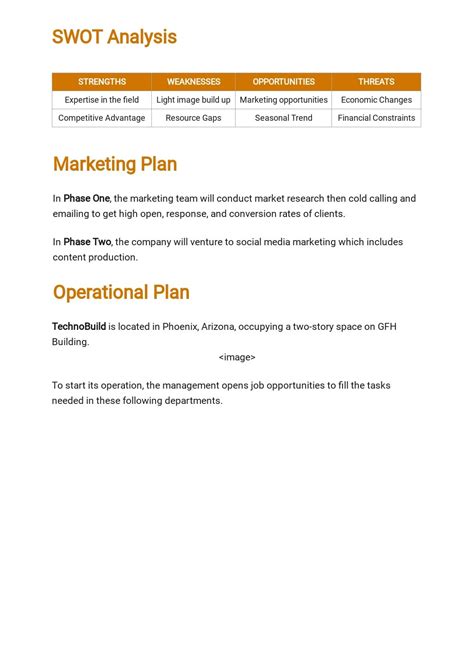 Technology Startup Business Plan Template Free Pdf Word Apple