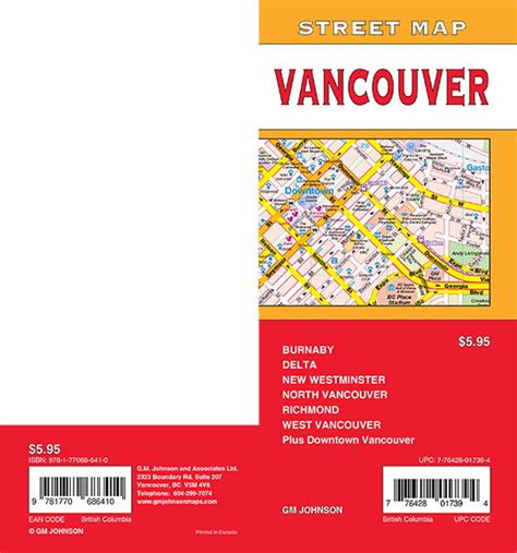 Vancouver British Columbia Street Map Gm Johnson Maps