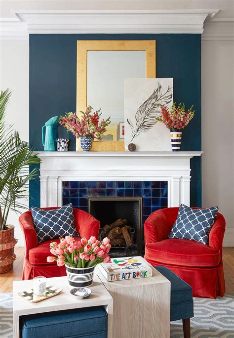 8 Paint Colors That Pair Beautifully With Yellow Wood Tones Red Couch