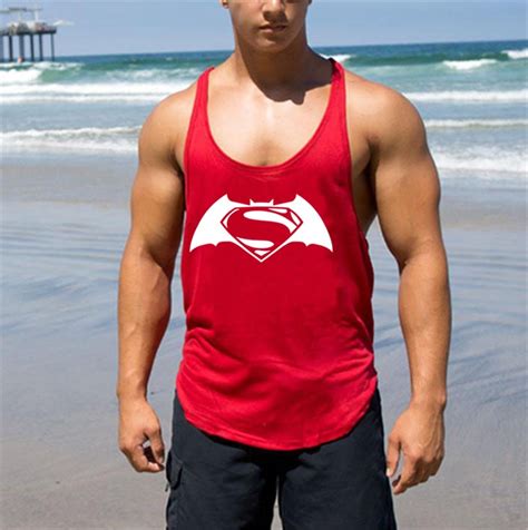 Brand Fitness Clothing Batman Vs Superman Bodybuilding Stringer Tank