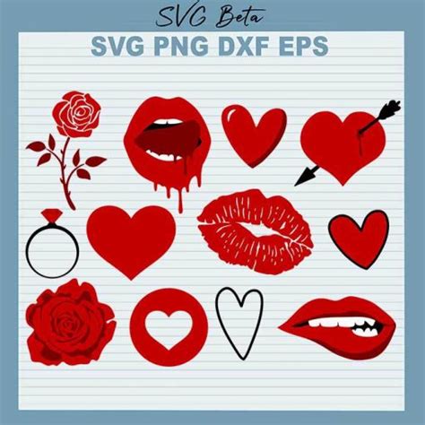 Sexy Red Lips Bundle SVG Dripping Red Lips SVG Red Lips Bundle SVG