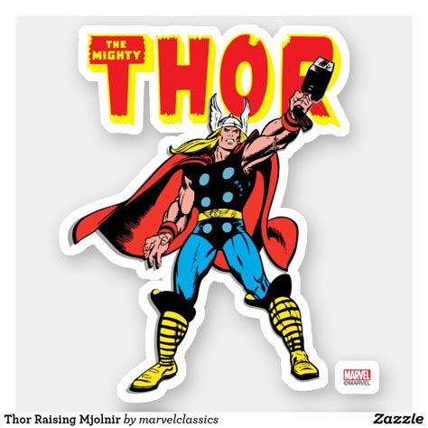 Thor Raising Mjolnir Sticker Zazzle Superhero Stickers Thor Thor