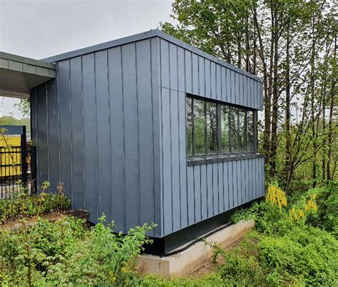 Our Vm Zinc Pigmento Blue Standing Seam Cladding At Newton Le Willows