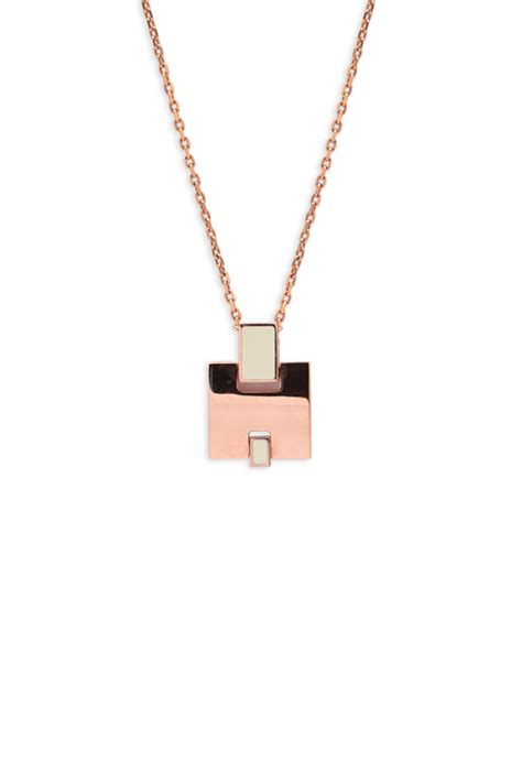 Herm S Eileen Pendant Necklace White Rose Gold Rent Herm S Jewelry