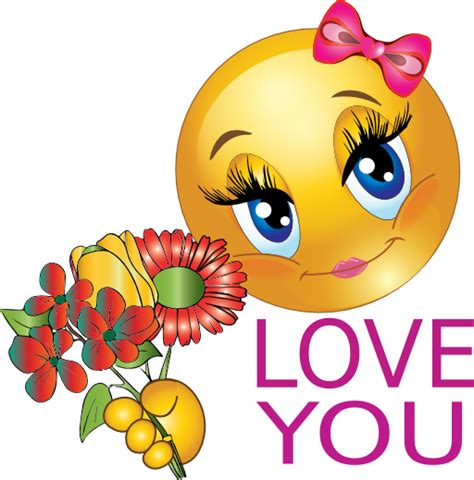 Love Smiley With Flowers Emoticon De Amor Emojis De Amor Emoticones
