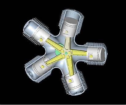Engine Radial Mechanical Motor Aircraft Animation Engineering