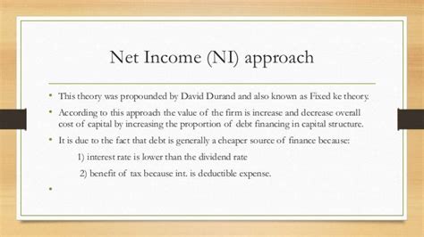 Net Income Approach