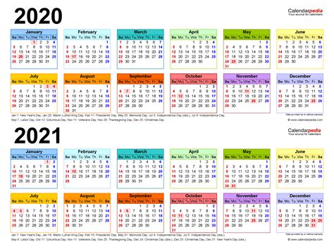More free excel calendar templates are also available from the microsoft template gallery (calendar section). 2020-2021 Two Year Calendar - Free Printable Excel Templates