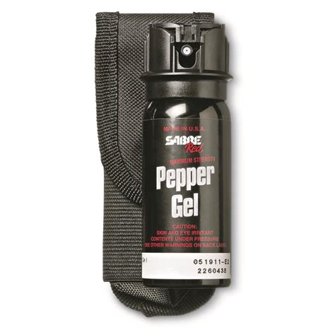 Sabre Red Tactical Pepper Gel With Flip Top And Belt Holster 718005