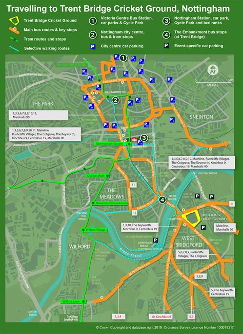 Walking Map Of Nottingham City Centre