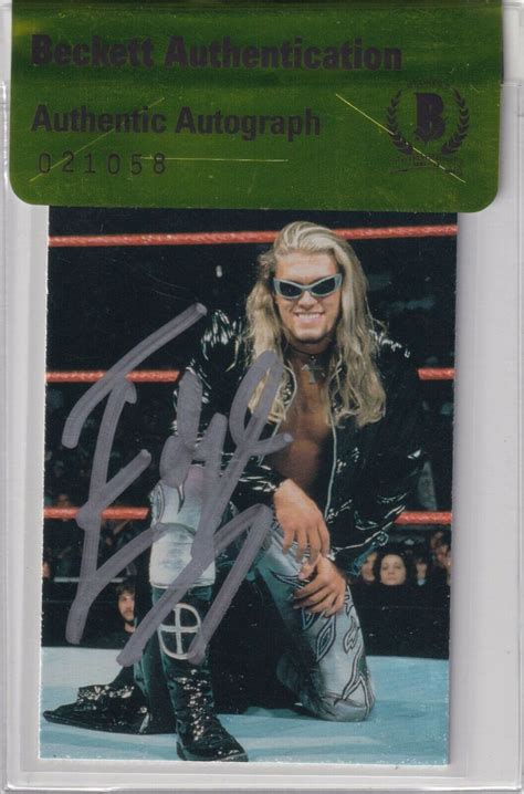 Edge Autographed Signed 1999 Comic Images Wwf Smackdown Card 16 Beckett Coa Wwe Brood Autograph