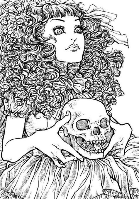 Scary Girl Coloring Page Turkau