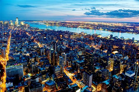 Desktop Wallpapers New York City Usa Night From Above Houses Cities