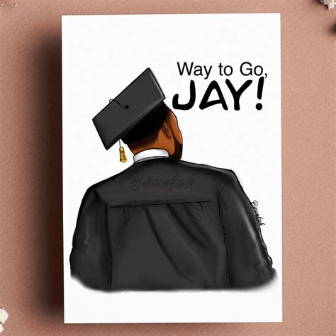 African American Graduation Card Personalizable Congrats Etsy