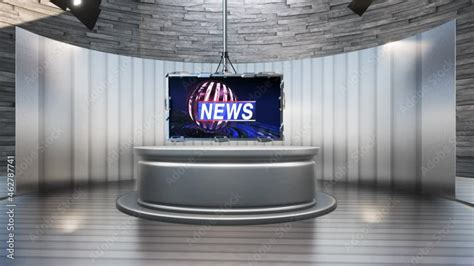 Vidéo Stock Tv Studio News Room Studio Background Loop Newsroom